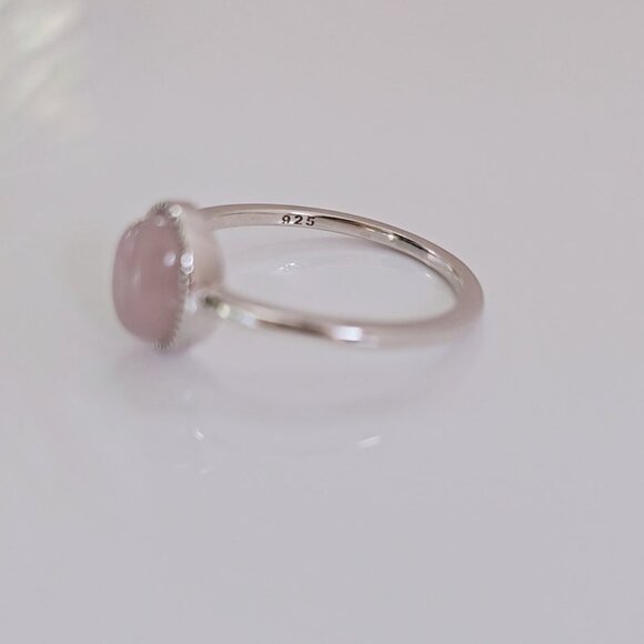Sterling Silver Rose Quartz Ring, Stone of Love, Rose Quartz Jewelry, Gift Ideas - Picture 8 of 8